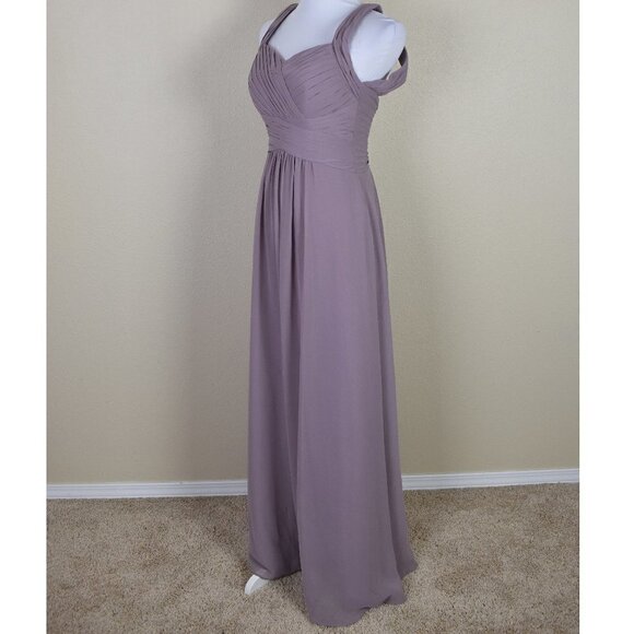 Azazie Claudia DUSK Pleated Chiffon Long Dress 2 - Picture 3 of 8